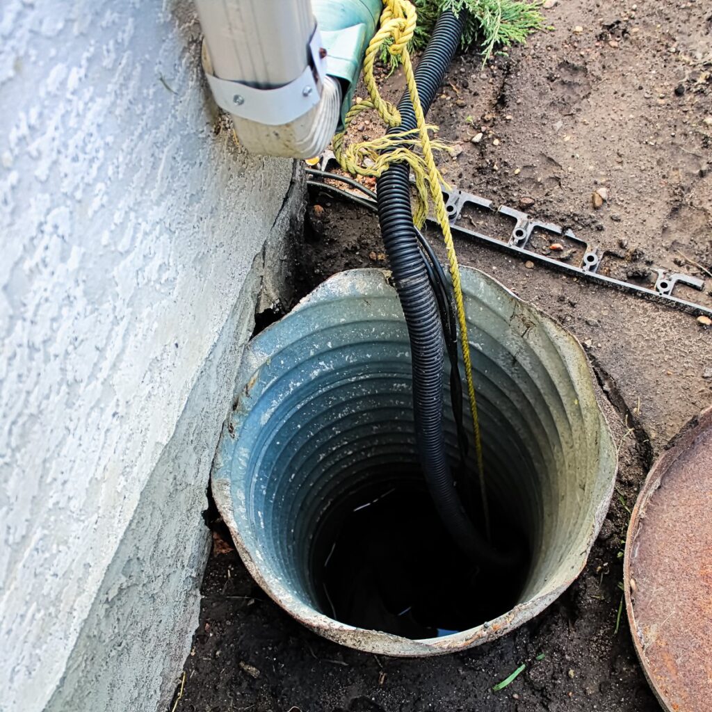 Accessing sump pump outside home